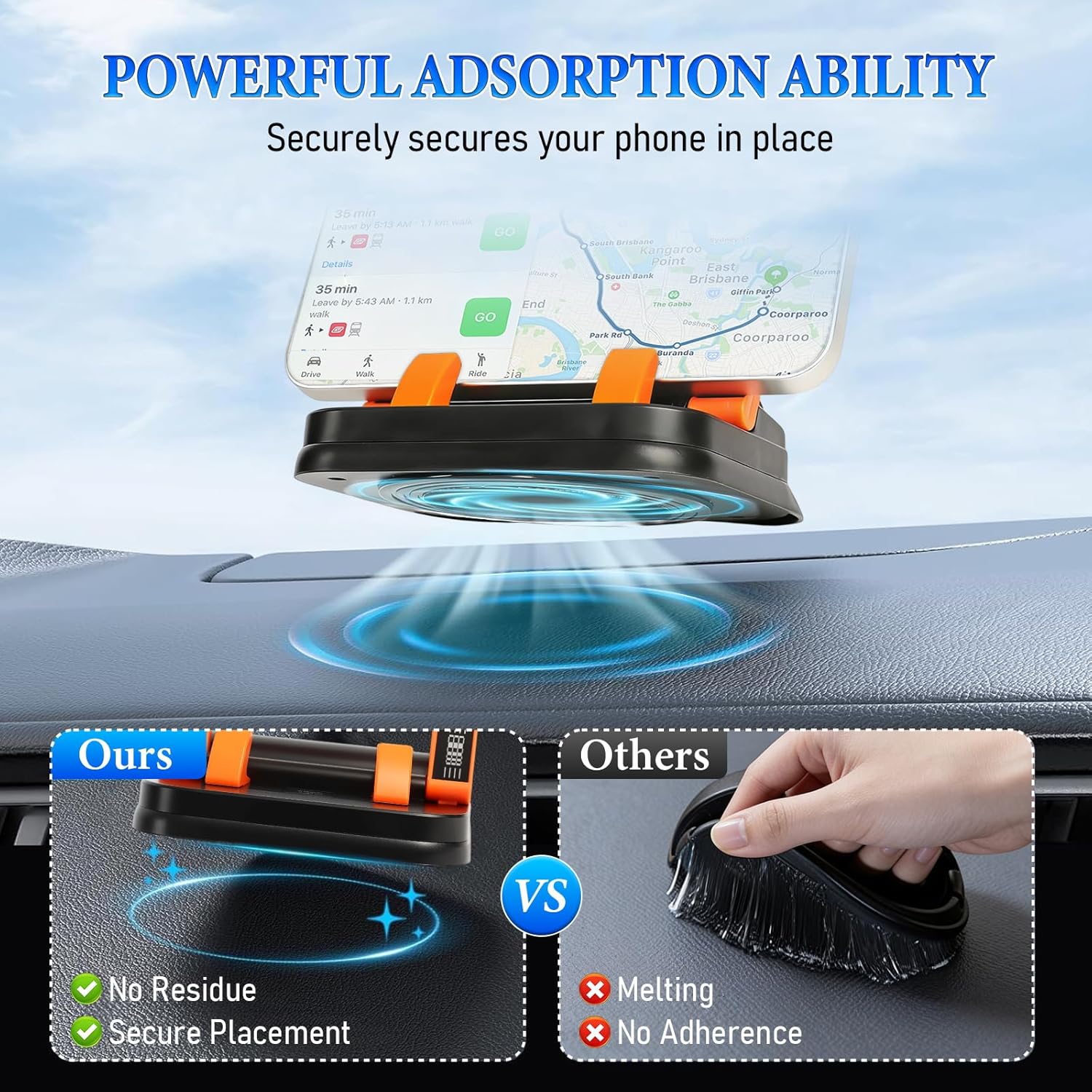 2-in-1 360° Rotation Car Phone Holder & Emergency Contact Plate - Image 3