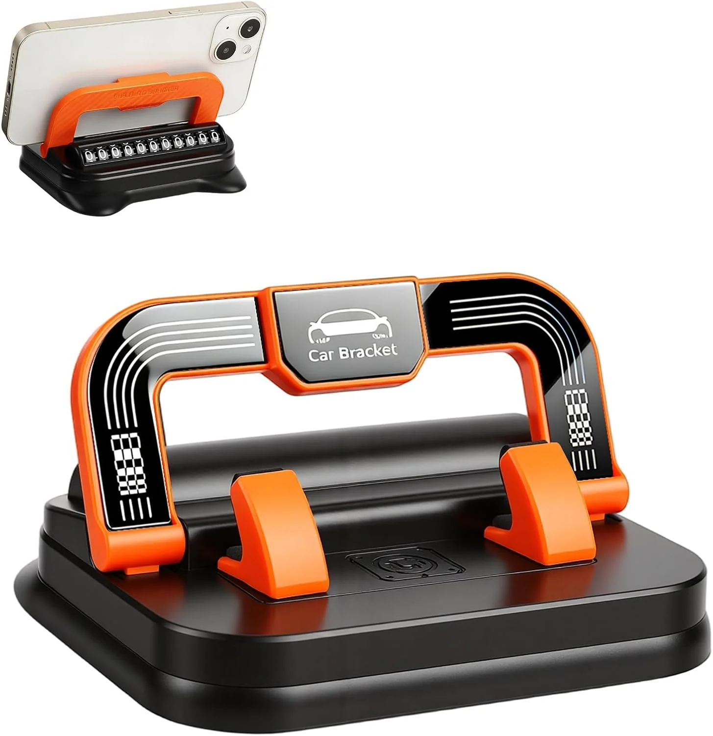 2-in-1 360° Rotation Car Phone Holder & Emergency Contact Plate - Image 7