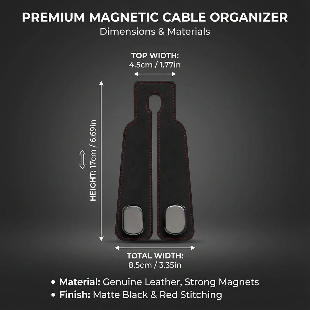 2-in-1 Premium Leather Car Headrest Hanger with Metal Hooks (1 Pair) - Image 4