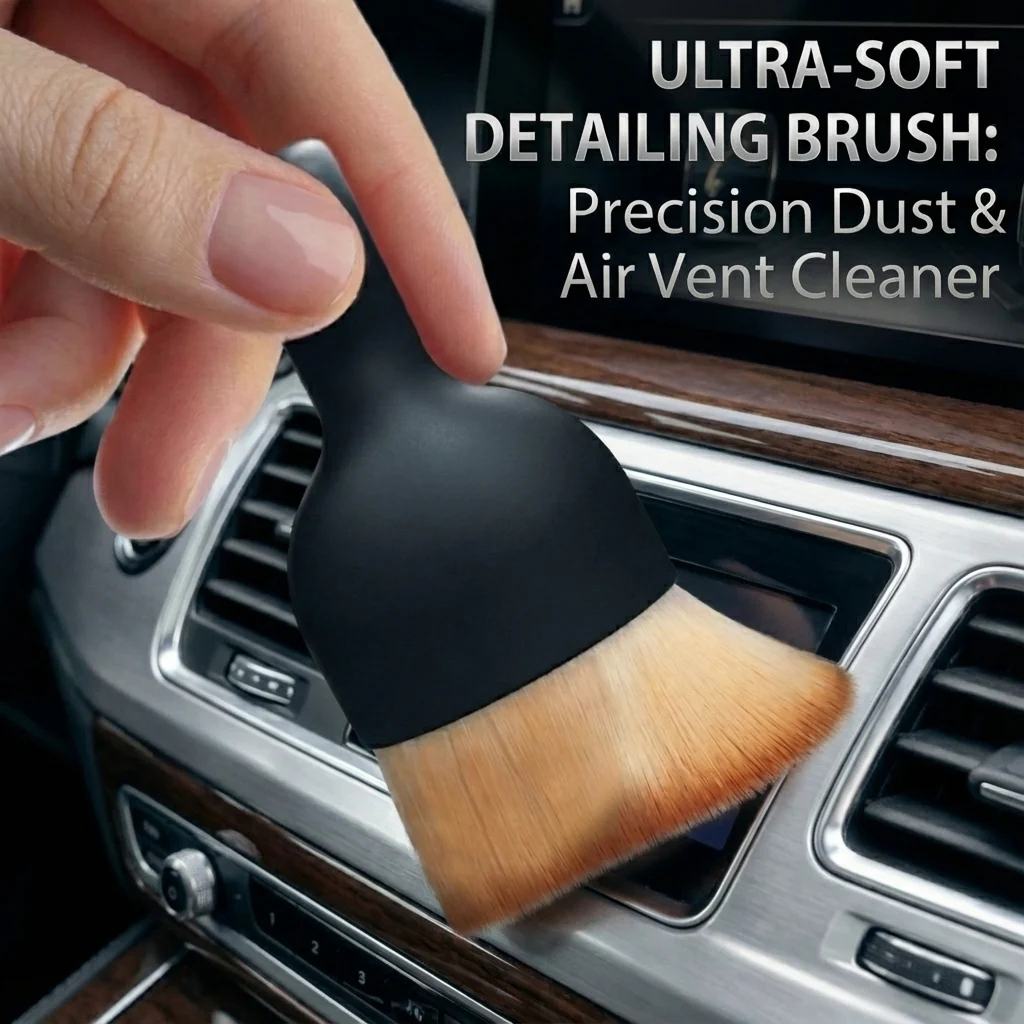 Car Interior Cleaning Brush with Protective Cover