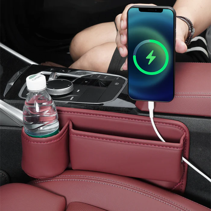 Car Leather Cup Holder Gap Bag - Image 13