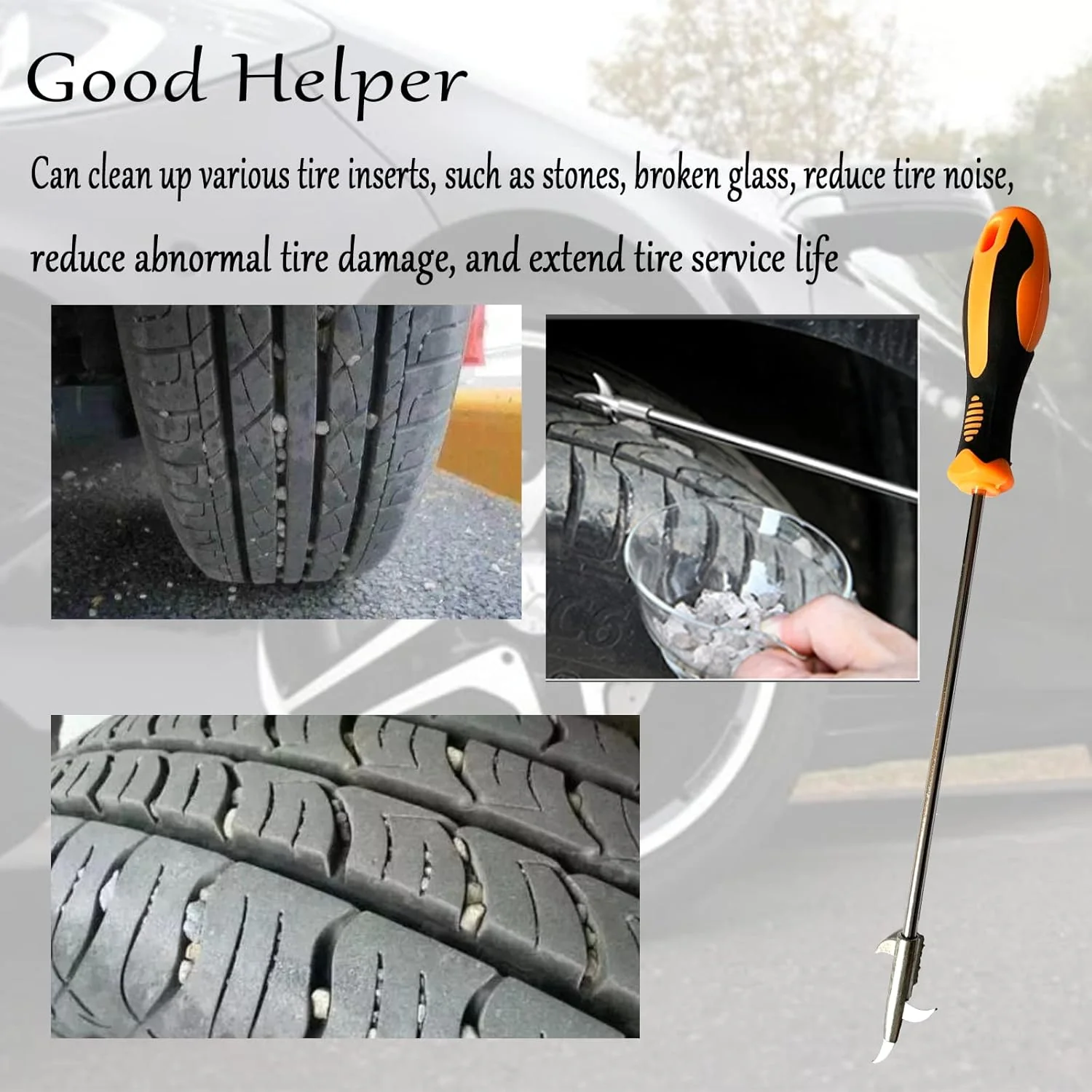 Multifunctional Stainless Steel Tire Stone Removal & Wheel Cleaning Tool - Image 4